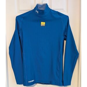 NWT Under Armour ColdGear Compression Mock Neck Long Sleeve Shirt Blue Mens XL